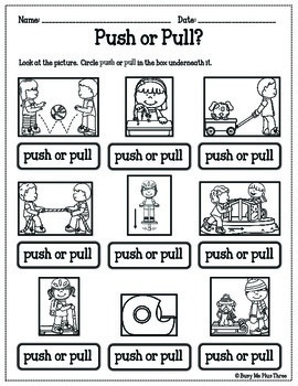 Push and pull worksheet grade 3